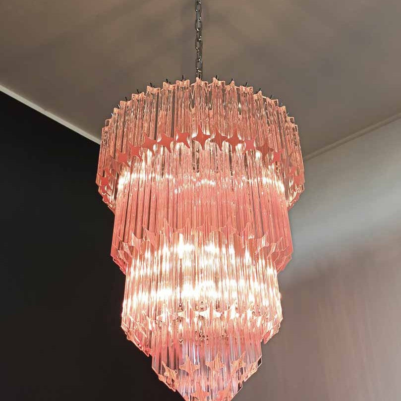 Murano Chandelier – 112 prisms – Pink
