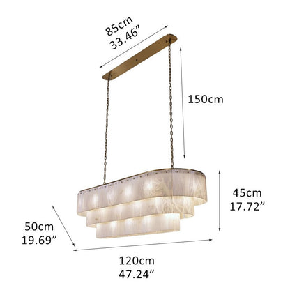 Stairwell Luxury Modern LED High Ceiling Large Alabaster Chandelier