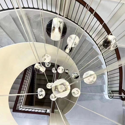Cosmic Sphere Cascade Glass Chandelier