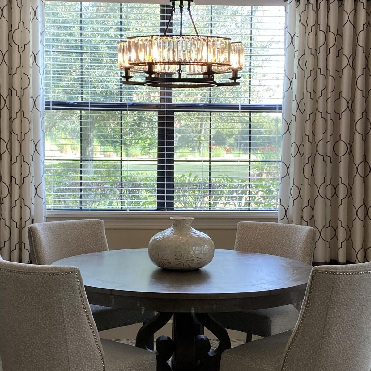 Decorative 6/ 8/ 10/ 12-Light Crystal Ceiling Chandelier Triangular Prism Island Light Fixture Metal Shade for Living Room