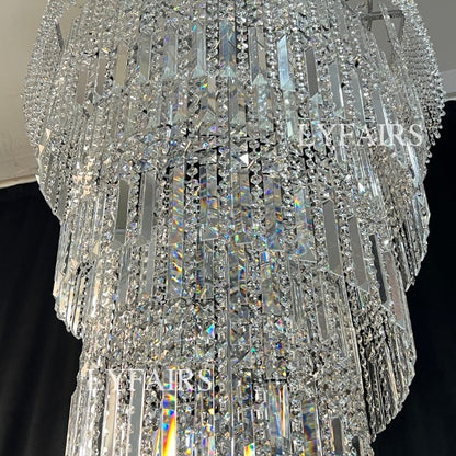 Modern Crystal Tassel Chandelier for Foyer/Staircase