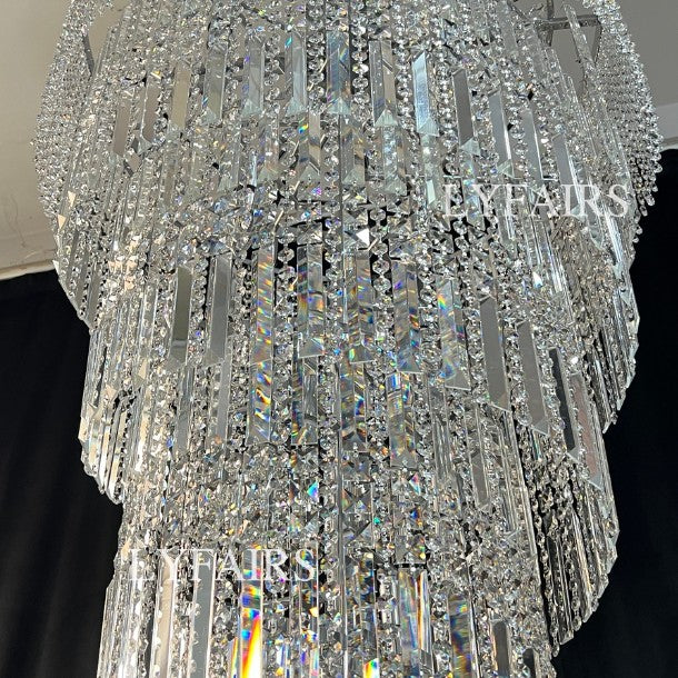 Modern Crystal Tassel Chandelier for Foyer/Staircase
