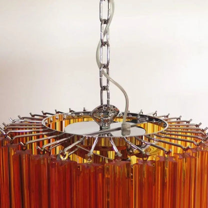 Murano Chandelier – Spiral – 86 prisms – Amber