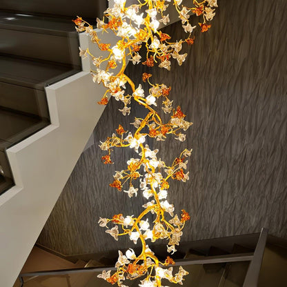 Brass Maple Branch Chandelier