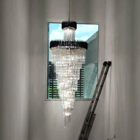 Classic Large Multi-layered Spiral Crystal Chandelier for Foyer/ Staircase