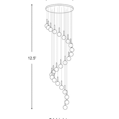 Extra Large Nordic Minimalist Long Pendant Light for Spiral Staircase/High-ceiling Room