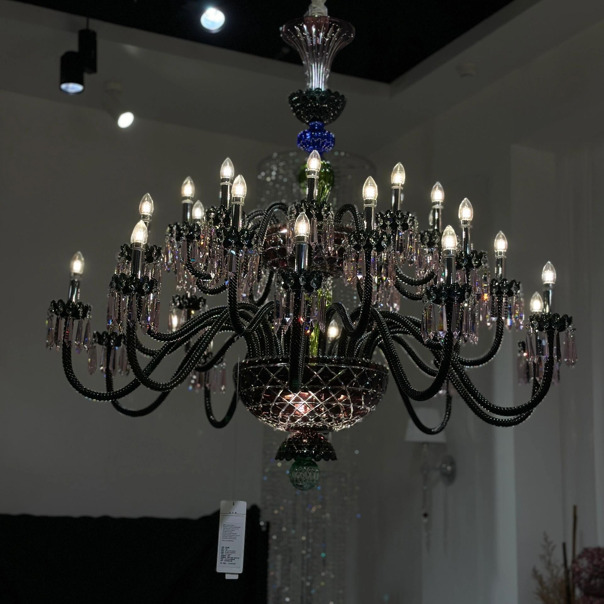 Luxury Empire Colorful Crystal Chandelier for Living Room/Bedroom/Entryway/Hotel/Restaurant