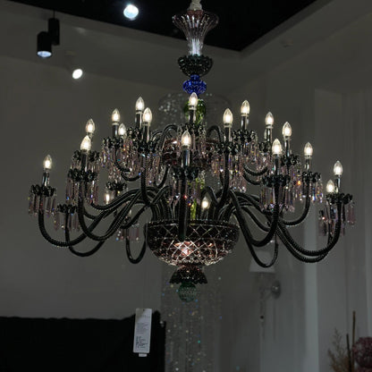 Luxury Empire Colorful Crystal Chandelier for Living Room/Bedroom/Entryway/Hotel/Restaurant