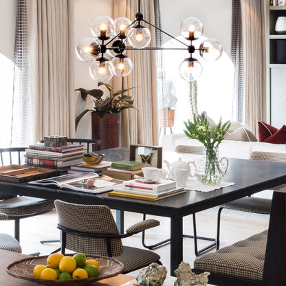 Modo Chandelier 37" - 3 Sided, 10 Globes