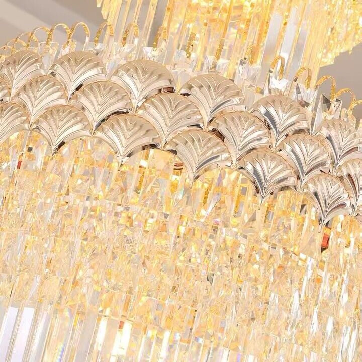 Extra Large Multi-layers Gold Luxury Crystal Chandelier Modern Empire Decrative Crystal Light