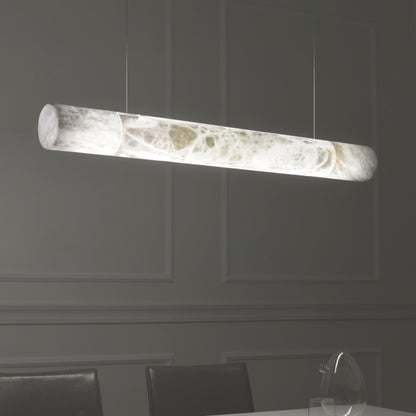 Cylindrical Alabaster Linear Chandelier