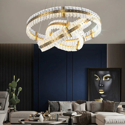 Denise Aquinox 3-Tier Round Crystal Ring LED Chandelier