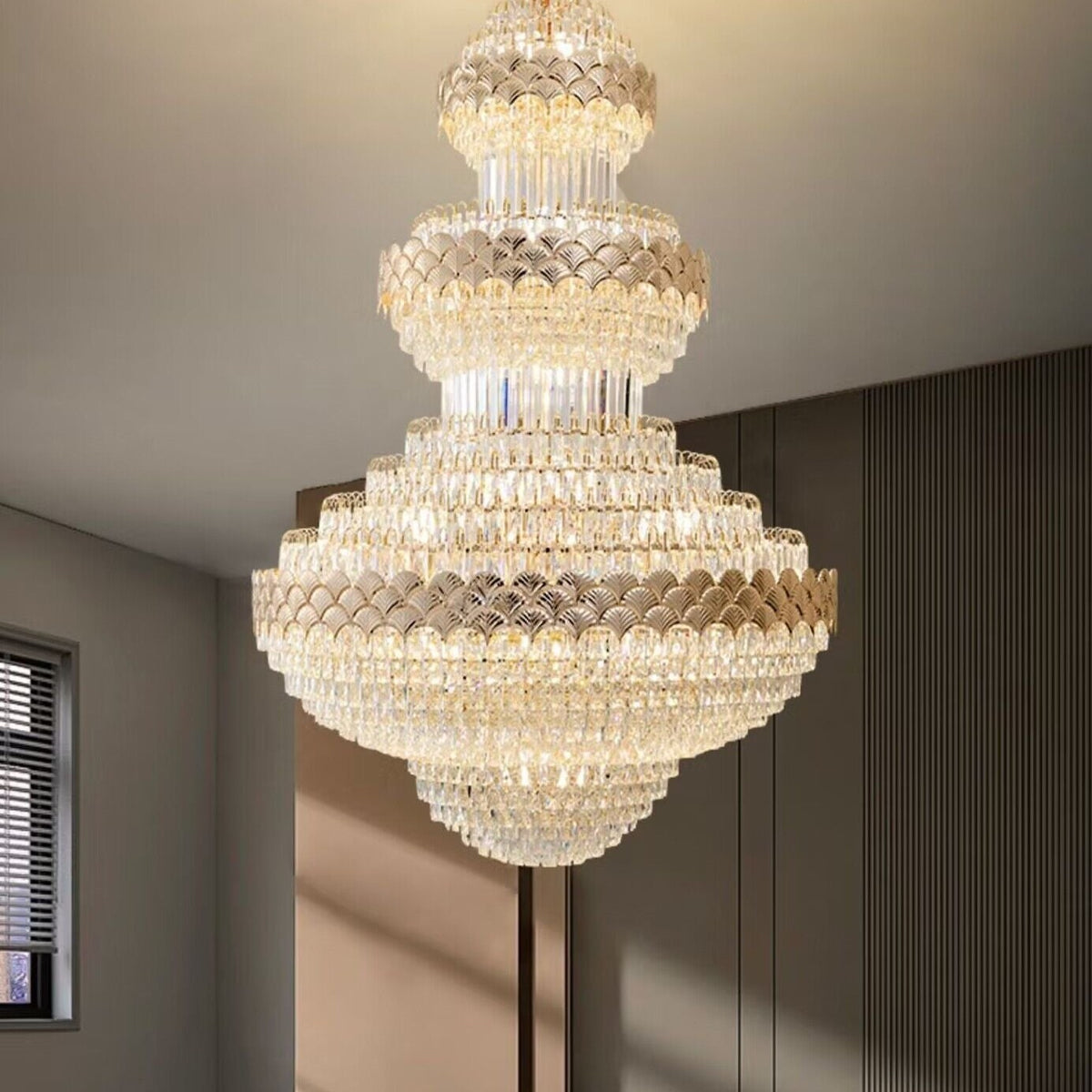 Extra Large Multi-layers Gold Luxury Crystal Chandelier Modern Empire Decrative Crystal Light