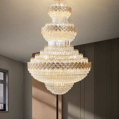 Extra Large Multi-layers Gold Luxury Crystal Chandelier Modern Empire Decrative Crystal Light