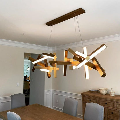 Modern Round/Linear Geometric Aluminum LED Chandelier for Dining Room/Bedroom