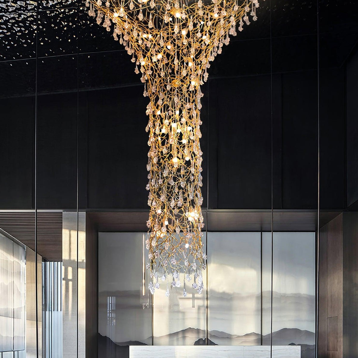 Tree Branch Staircase Chandelier
