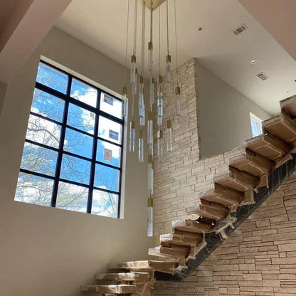 Light Luxury Glacier Bubble Crystsal Chandelier in Gold/Chrome/Black Finish for Staircase/Foyer