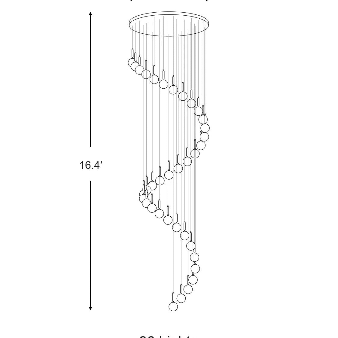 Extra Large Nordic Minimalist Long Pendant Light for Spiral Staircase/High-ceiling Room