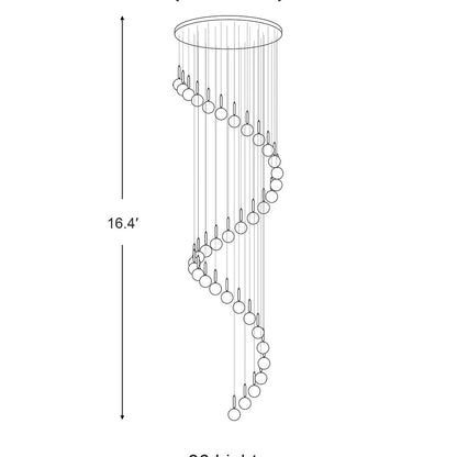 Extra Large Nordic Minimalist Long Pendant Light for Spiral Staircase/High-ceiling Room