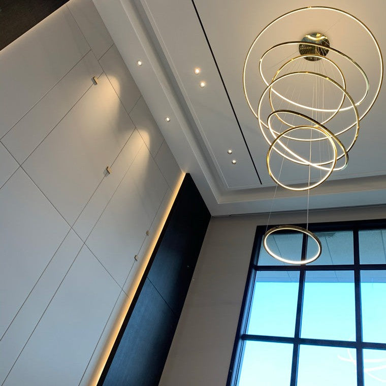 WOMO Large Tiered Ring LED Foyer Chandelier-WM2160