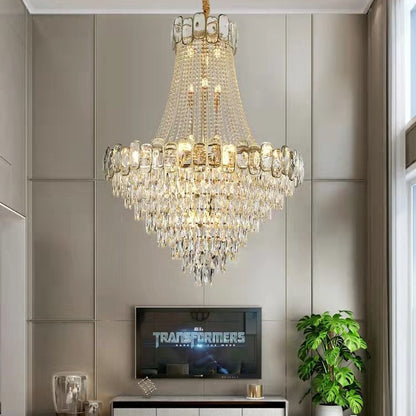 Foyer Staircase Chandelier Luxury K9 Crystal Ceiling Light