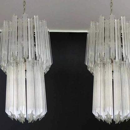 Murano Chandelier – Quadriedri – 46 prisms – Transparent