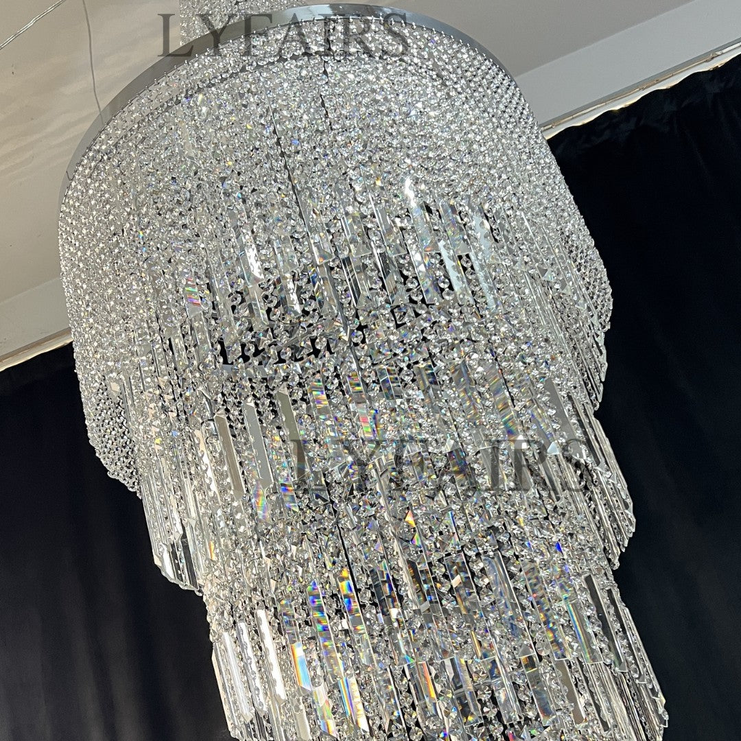 Modern Crystal Tassel Chandelier for Foyer/Staircase