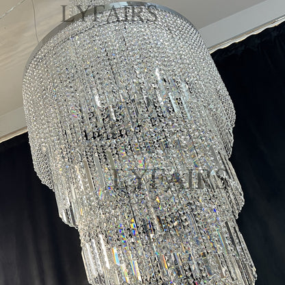 Modern Crystal Tassel Chandelier for Foyer/Staircase