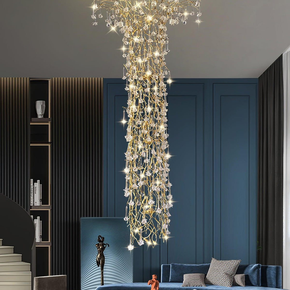 Tree Branch Staircase Chandelier