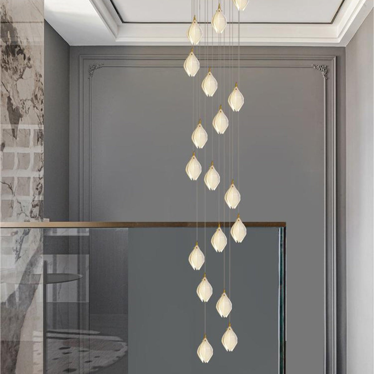 JC Magnolia Blossom Ceramic Pendant Chandelier