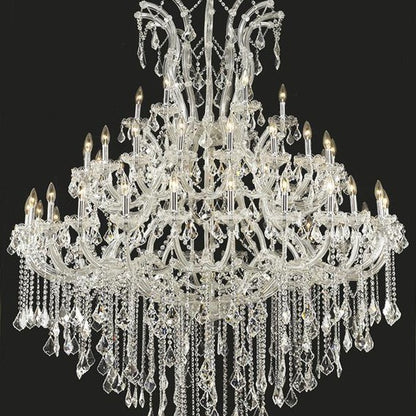 Oversized European Chrome Classic Candle Branch Crystal Chandelier for 2-Story/Duplex Buildings