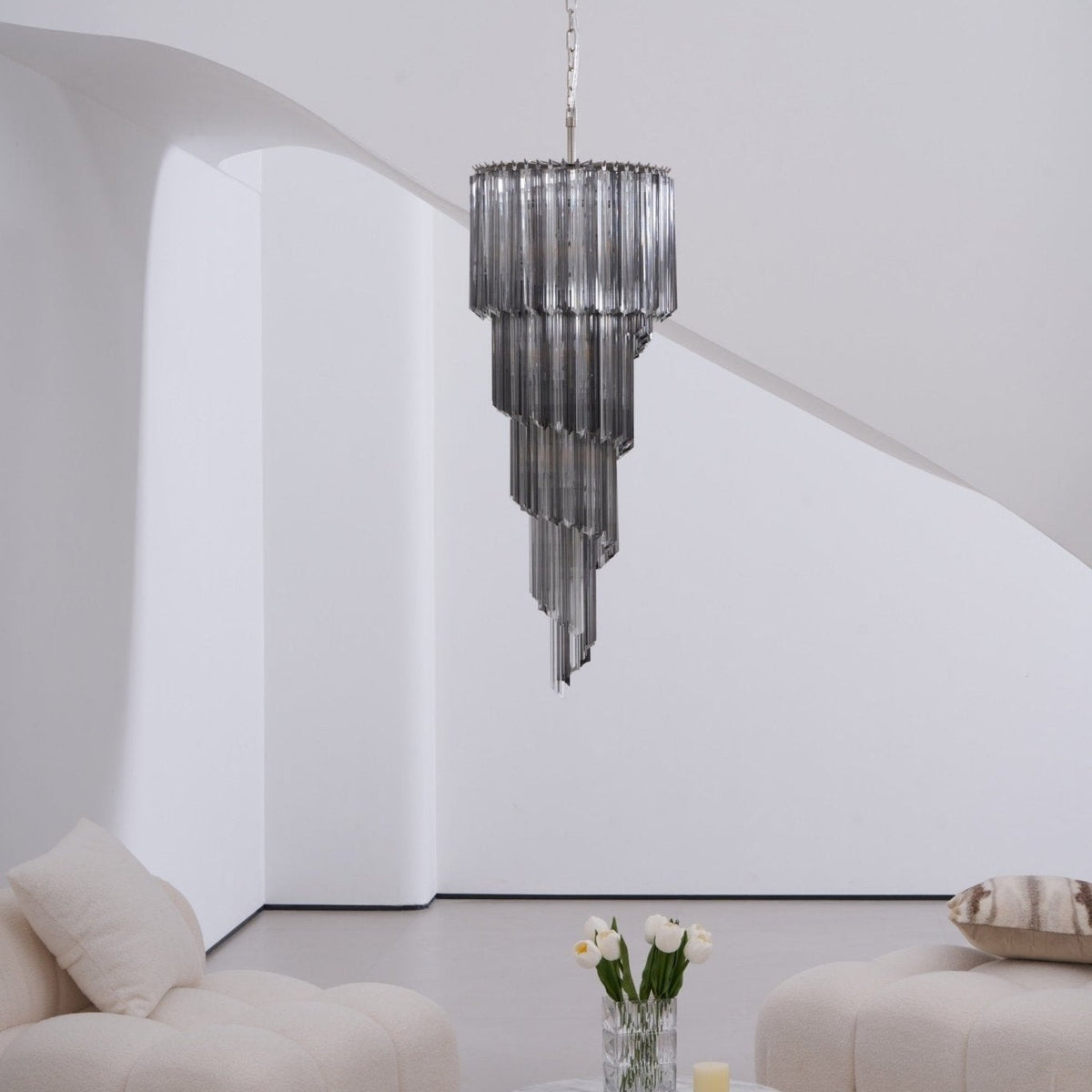 Lucente Noir Spiral Chandelier