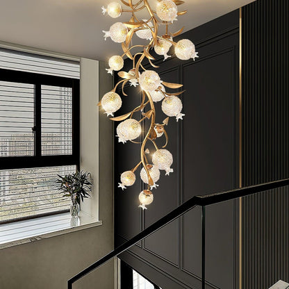 Pomegranate Brass Branch Chandelier