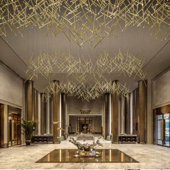Modern Italian Creative Art Sticks Ceiling Chandelier for Living Room/Staircase/Hotel Lobby