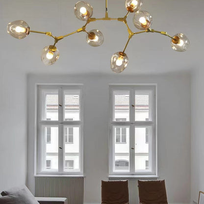 Extra Large Industrial Fashion Branch Multiple Glass Pendant Chandelier for Living/Dining Room