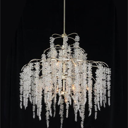 Cascading Crystal Branch Twelve-Light Chandelier