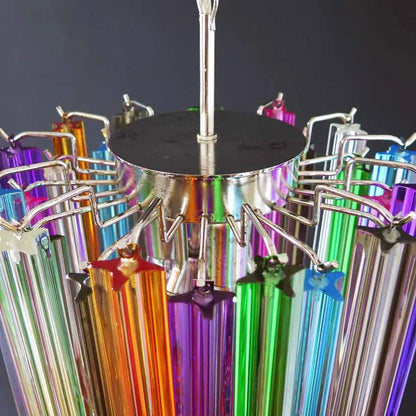Murano Chandelier – Quadriedri – 46 prisms – Multi