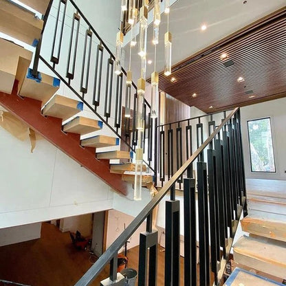 Light Luxury Glacier Bubble Crystsal Chandelier in Gold/Chrome/Black Finish for Staircase/Foyer