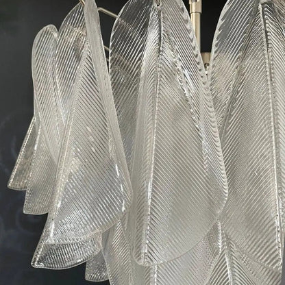 Murano Chandelier – Rondini – 41 glass leaves – Transparent