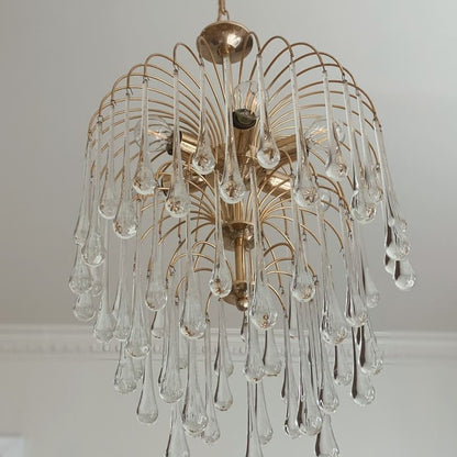 Vintage – Murano chandelier – Teardrop – 68 drops – Clear