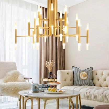 Deniselamp® Gold/Black Postmodern LED Chandelier For Living Room, Lobby, Restaurant