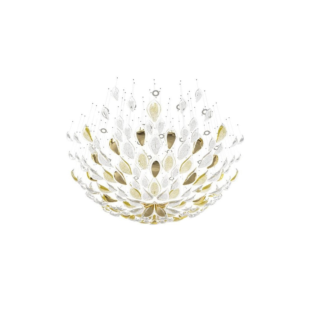 Floating Leaves Meteor Shower Crystal Spiral Chandelier