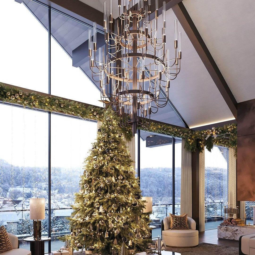 Luxury 5-Tier Crystal Rods  Luxury Gala Chandelier