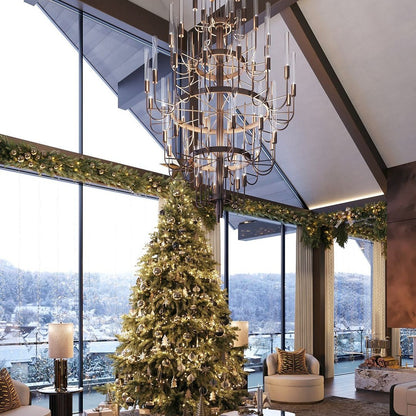Luxury 5-Tier Crystal Rods  Luxury Gala Chandelier
