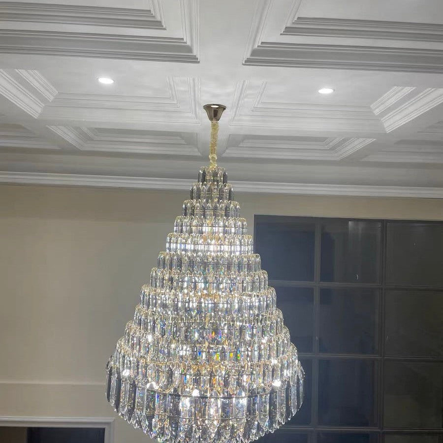 Staircase/Foyer Chandelier With High Clarity Crystals Luxury Ceiling Light