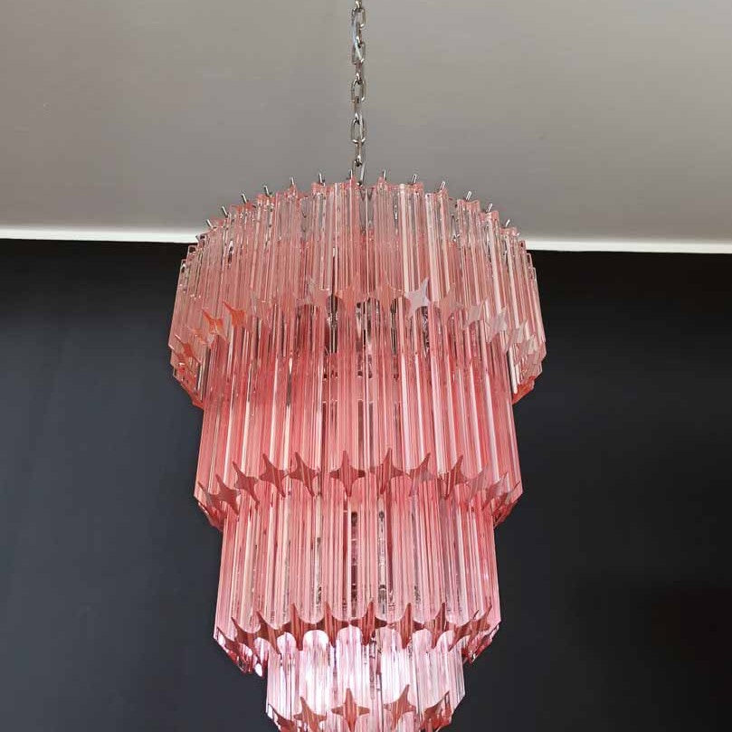 Murano Chandelier – 112 prisms – Pink