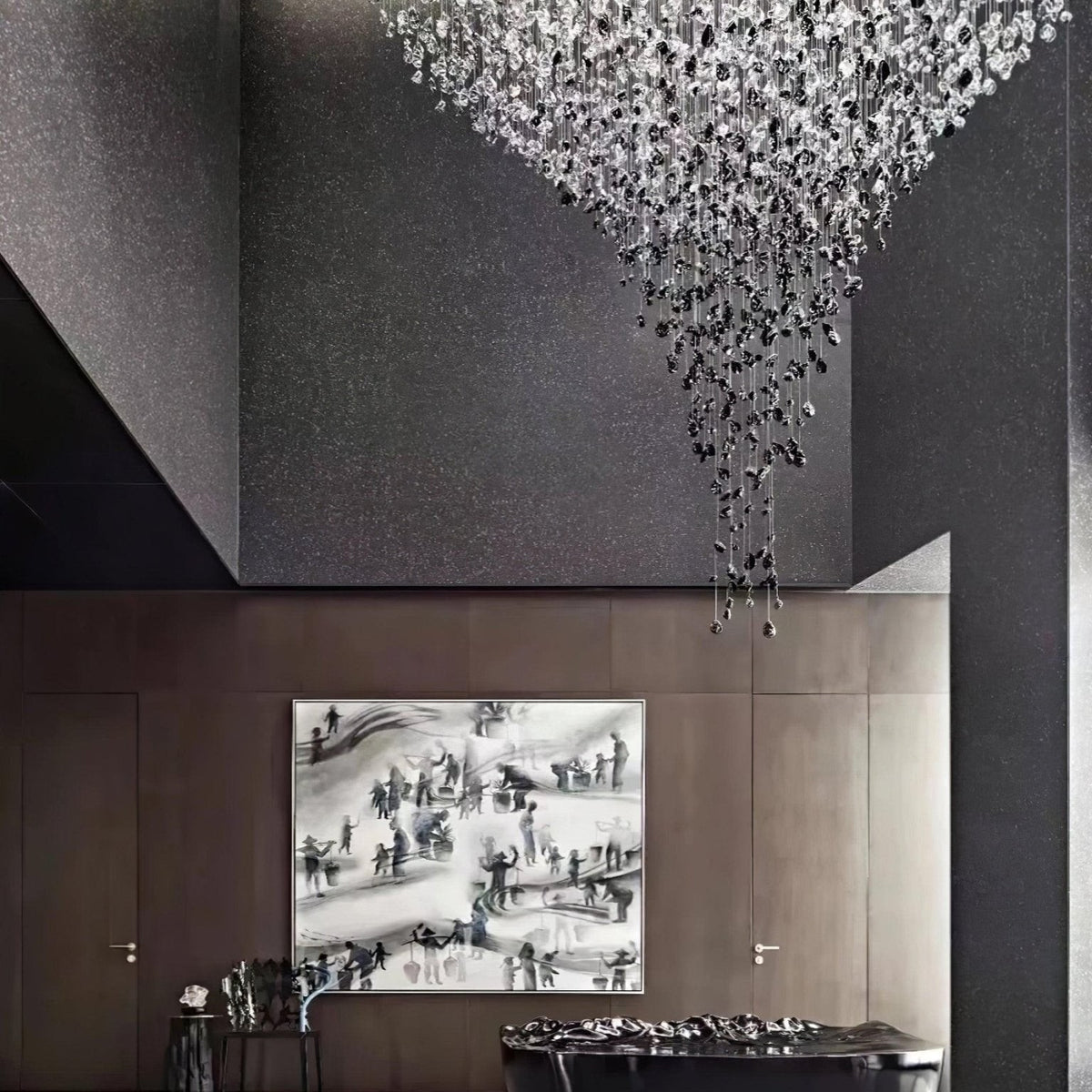 Crystal Stone Crystal Spiral Chandelier