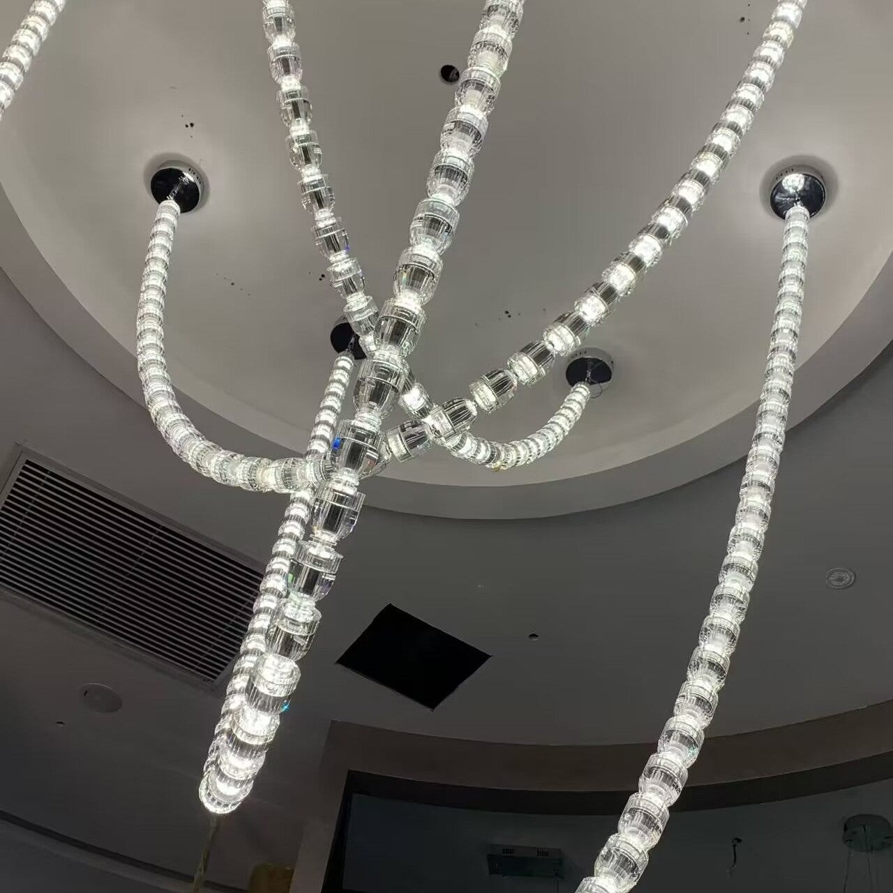 Modern Crystal Bullet  Necklace Chain Chandelier for Living Room/Staircase/Foyer/Hotel/Restaurant