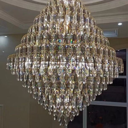 Extra Large Foyer Decorative Crystal Lighting Fixture Living Room Crystal Chandelier