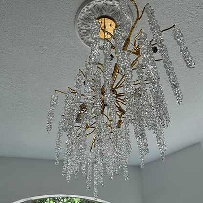 Branch Style Ceiling Light Crystal icicle Chandelier For Dining Table for Modern Home